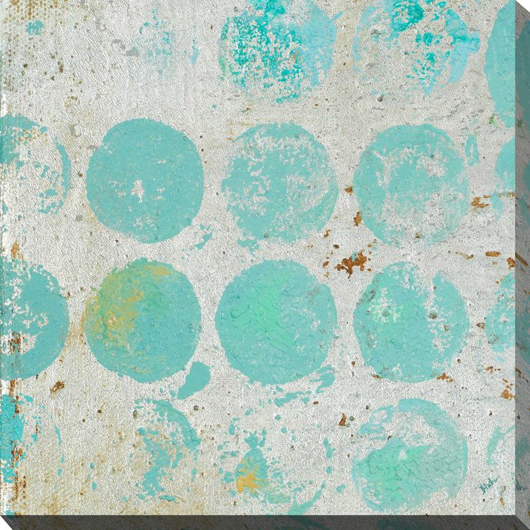 Ebern Designs Aqua Circles I On Canvas by Patricia Pinto Print